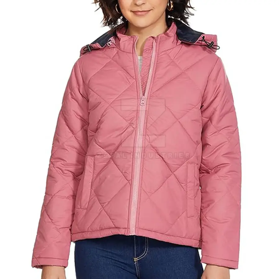 Custom Design Women Puffer Jackets Breathable Eco-Friendly High Quality Winter 2025 New Style — real Zefal Industries product photograph