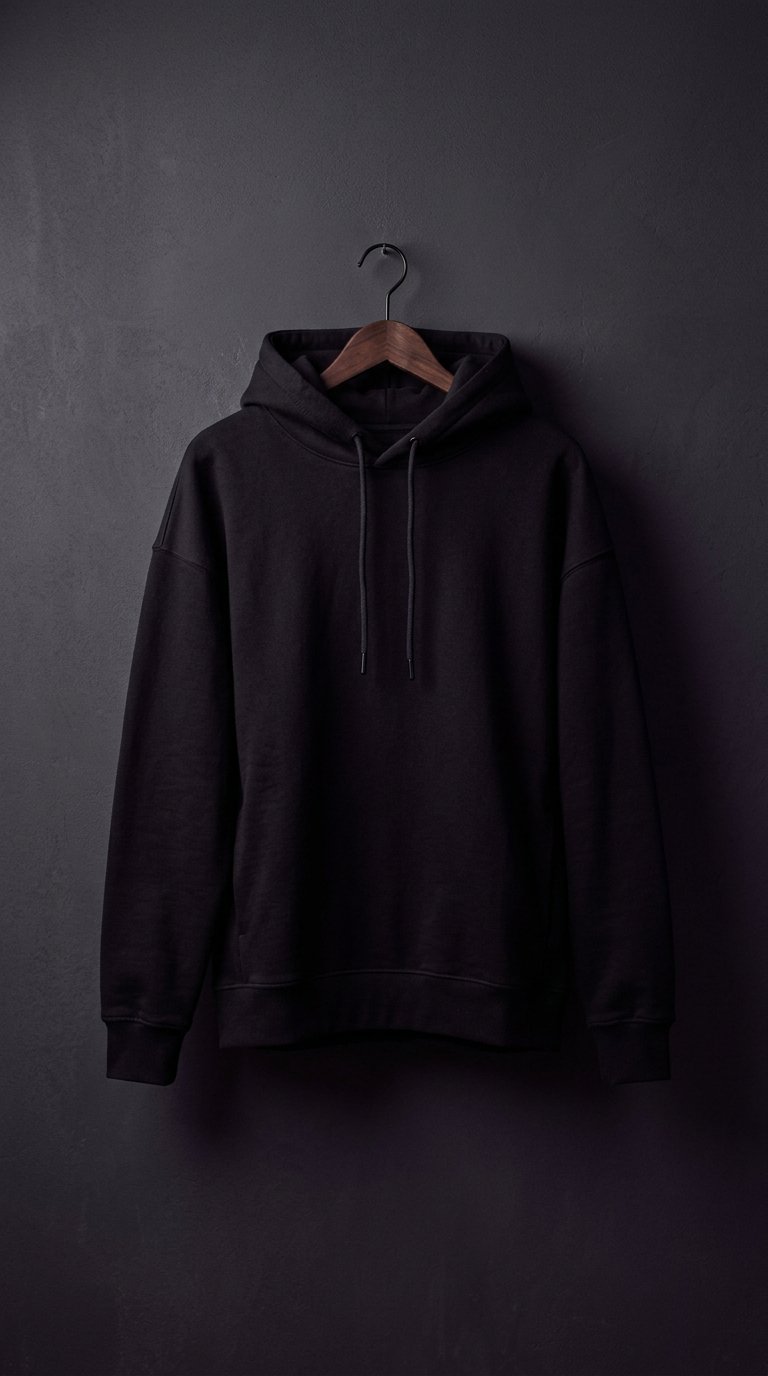 Premium custom hoodie on a hanger